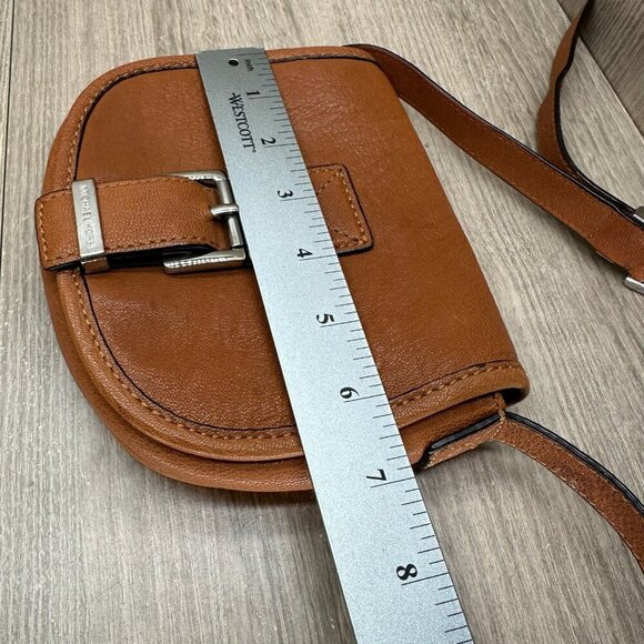 Michael Kors Crossbody Bag Womens Monogram Lining Flap Adjustable Leather Brown - Picture 14 of 14